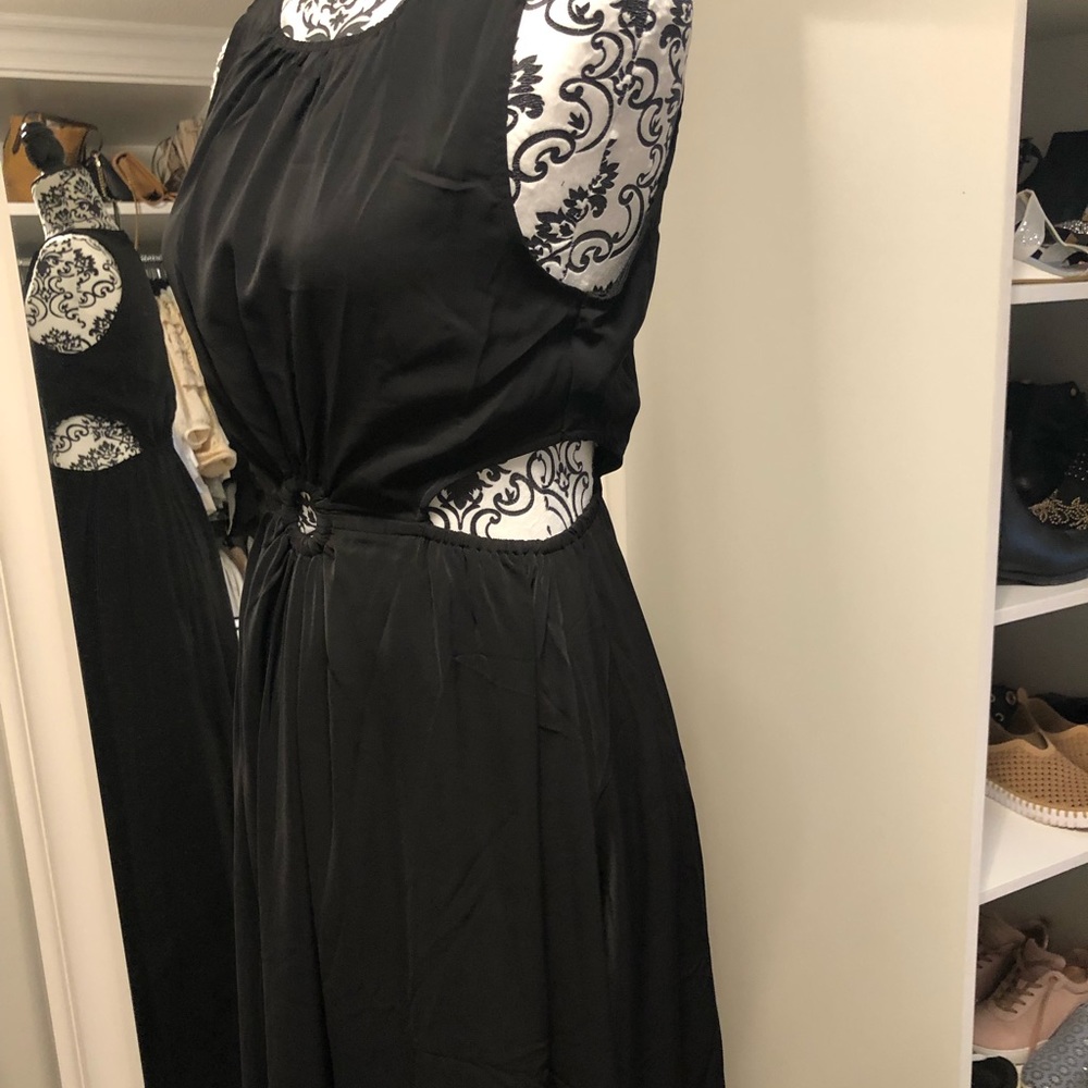Entro Black long cutout dress